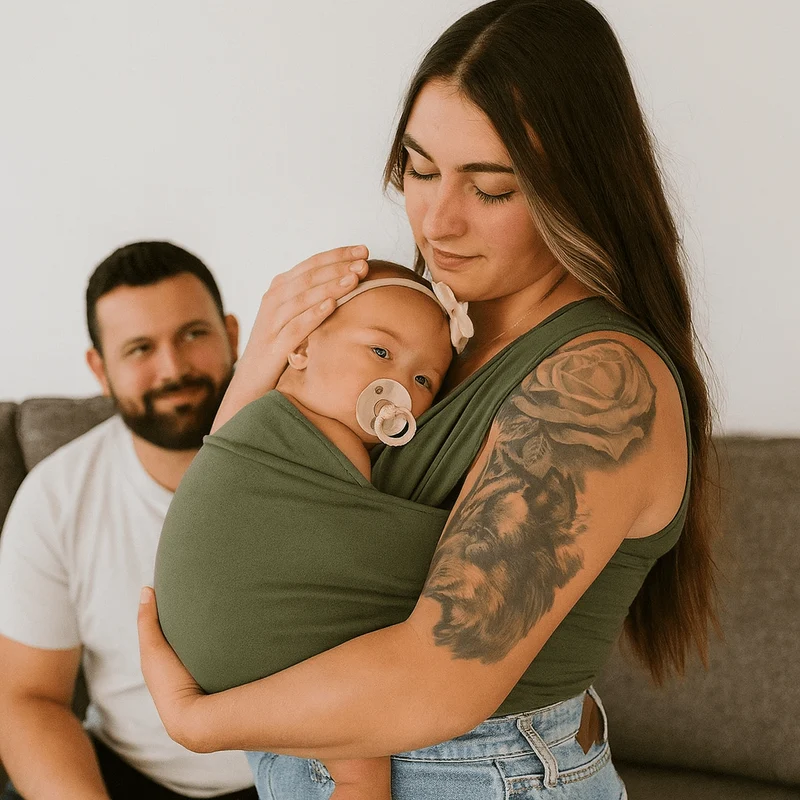 Elastisk Babylift T-shirt – Komfort og Nærhed til Nyfødte
