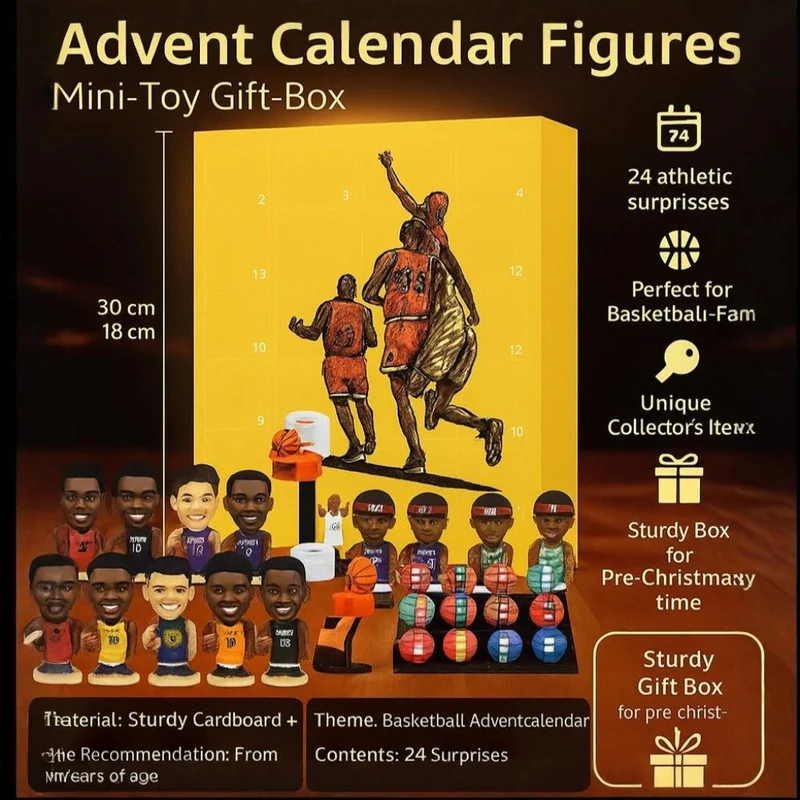 Adventskalender med Mini Basketball Legetøj - Perfekt til Fans