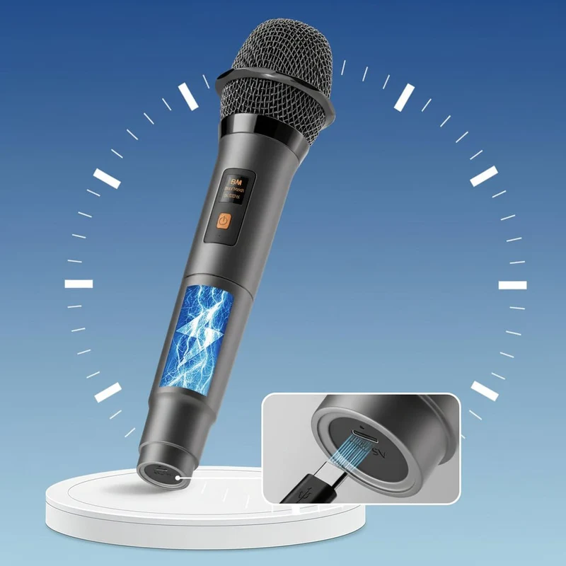 Trådløs Karaoke Højtaler med Mikrofoner og Lang Batteritid