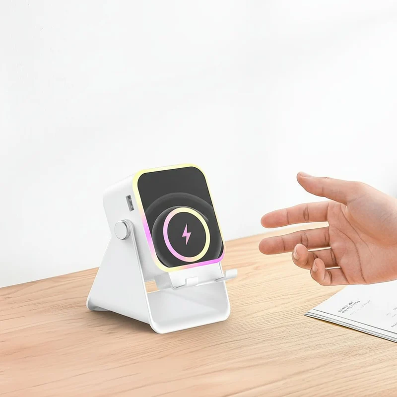 Trådløs Bluetooth Højttalerstander med Induktionsladning
