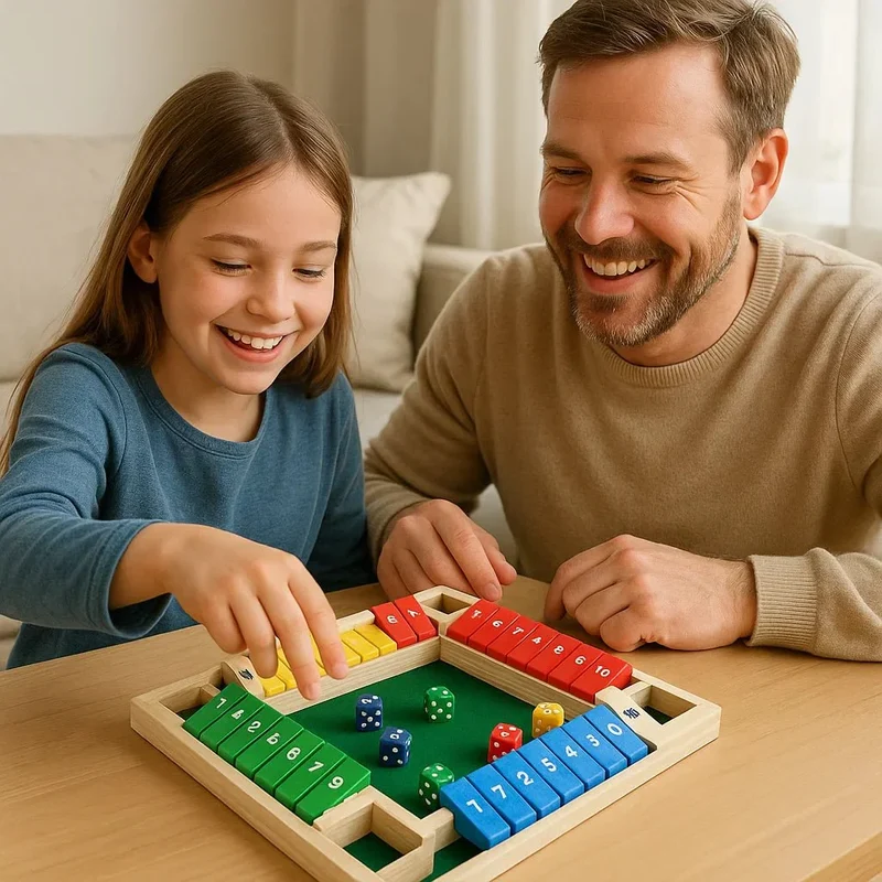 Træspil Shut The Box – Sjovt Matematikspil for Hele Familien