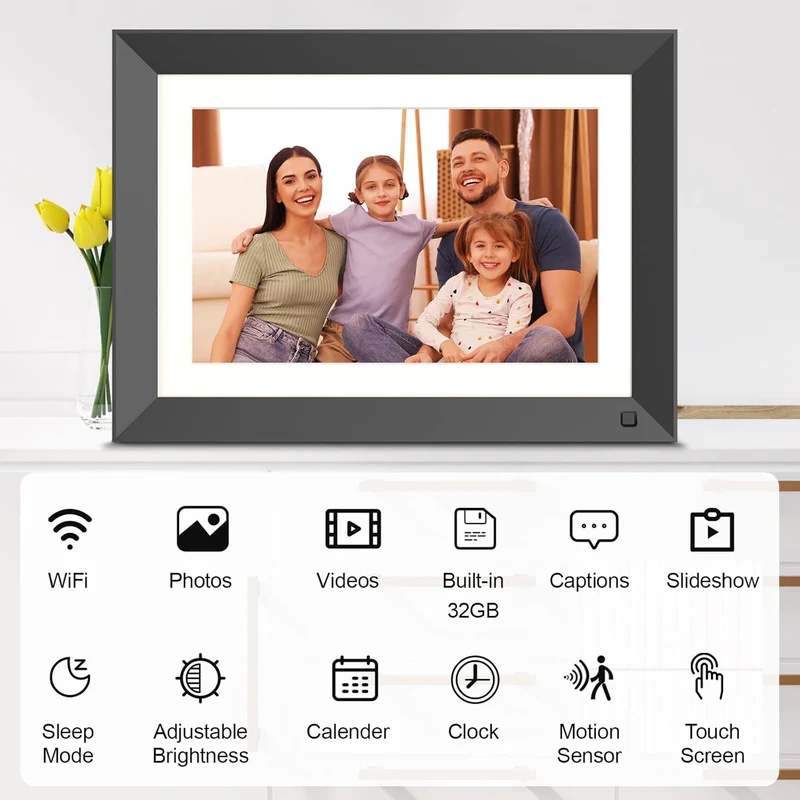 Smart Digital Fotoramme med WiFi og HD Touch Skærm