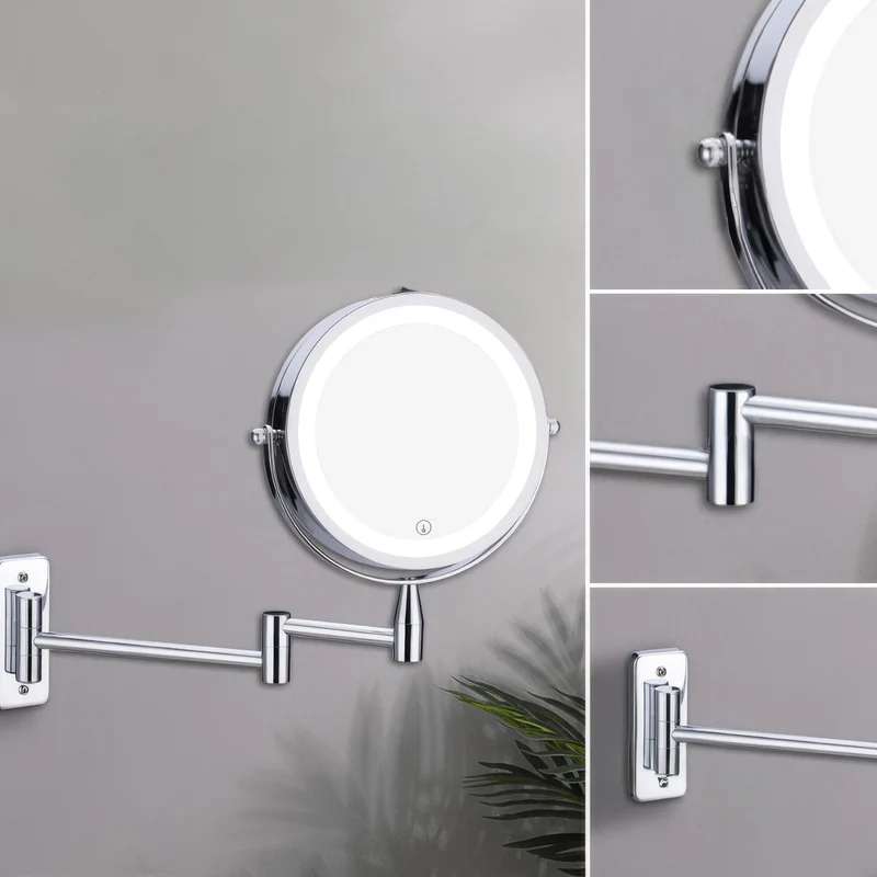 LED Makeup-spejl med Forstørrelse og Justerbart Lys