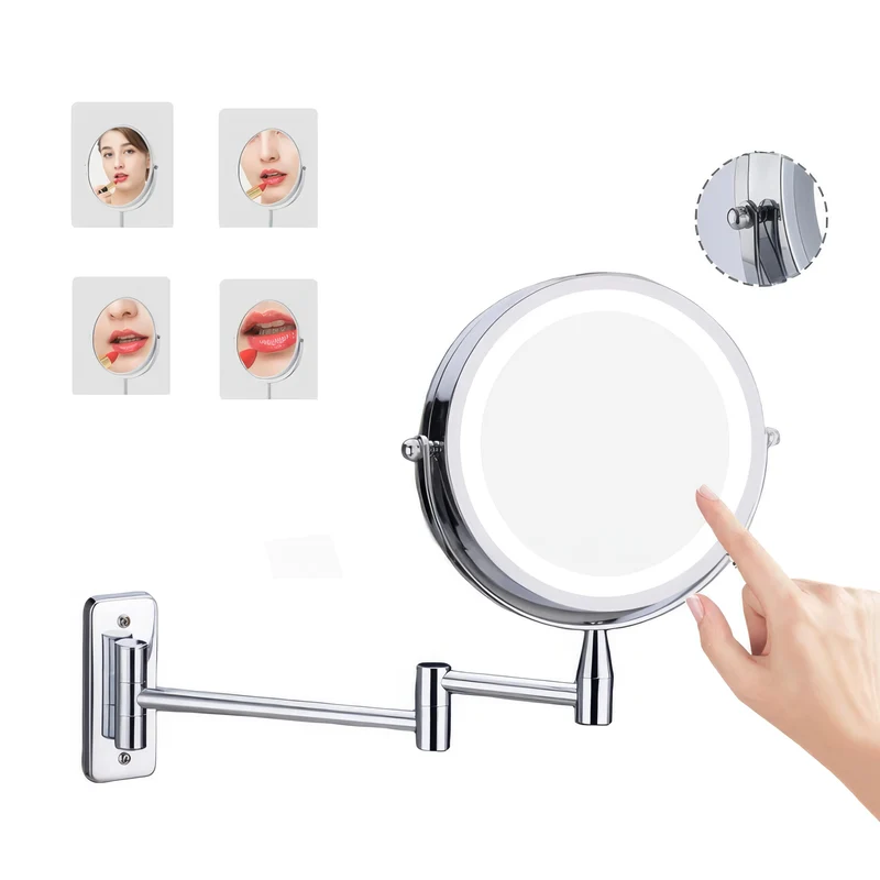 LED Makeup-spejl med Forstørrelse og Justerbart Lys