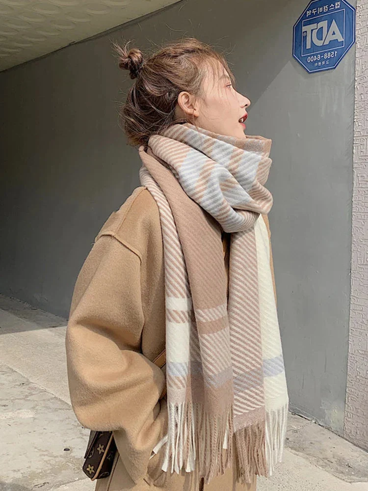 Varmt Pashmina-tørklæde med Vintage-mønster til kvinder