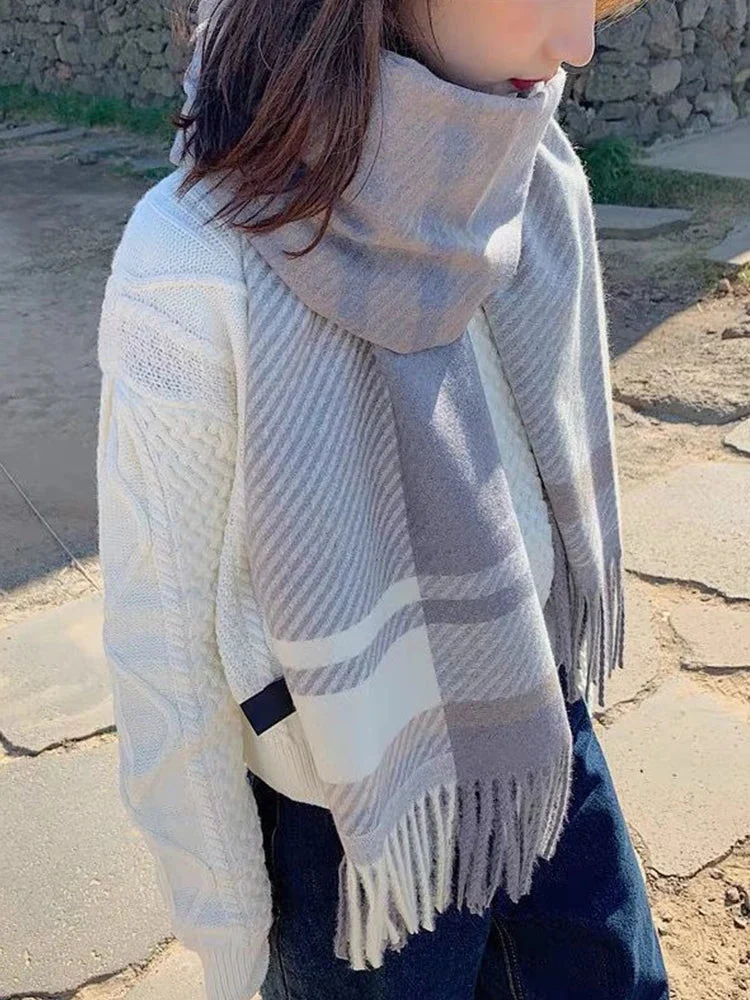 Varmt Pashmina-tørklæde med Vintage-mønster til kvinder