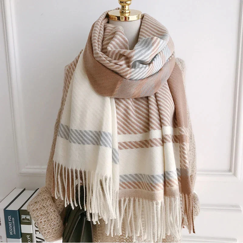 Varmt Pashmina-tørklæde med Vintage-mønster til kvinder