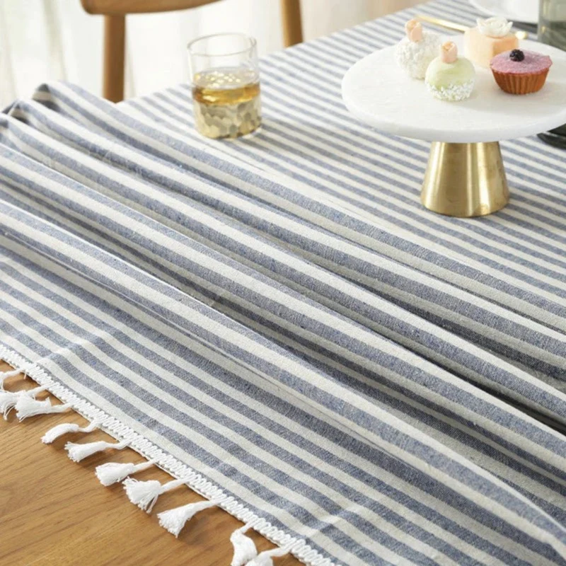 Elegant Stribet Tabeldug i Mikrofiberblanding - Nem Rengøring