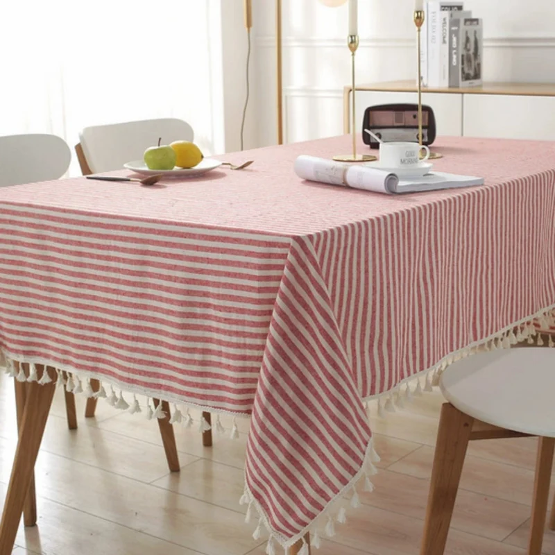 Elegant Stribet Tabeldug i Mikrofiberblanding - Nem Rengøring