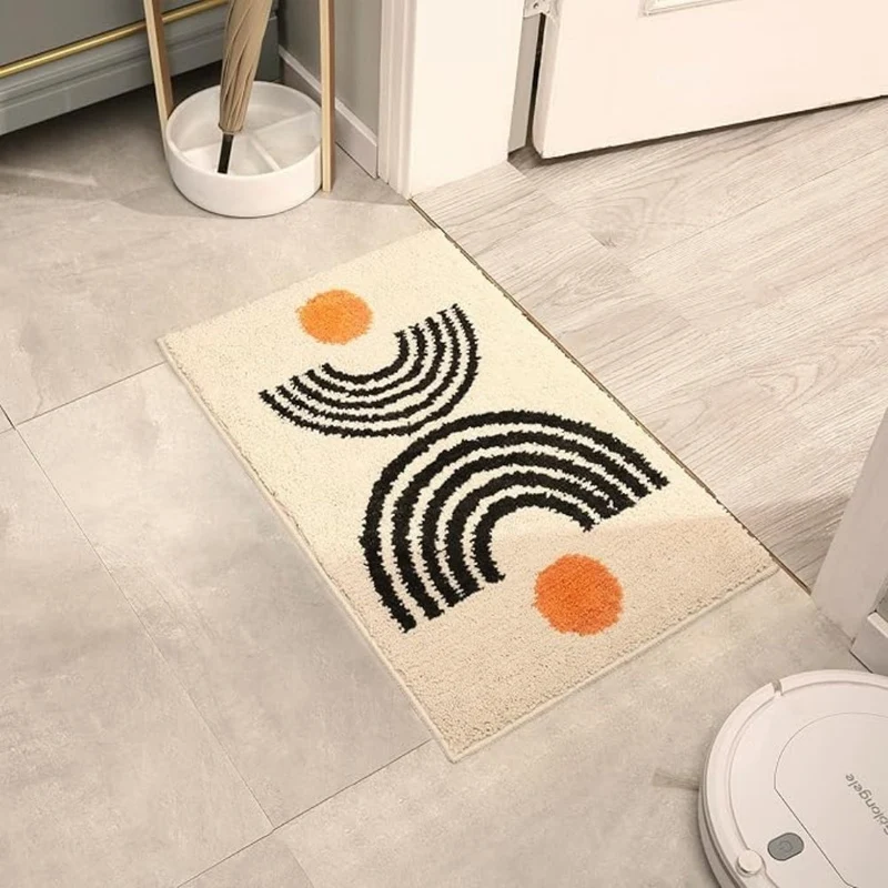 Rutsjefri Bademåtte med Solopgangsdesign - Blød og Absorberende