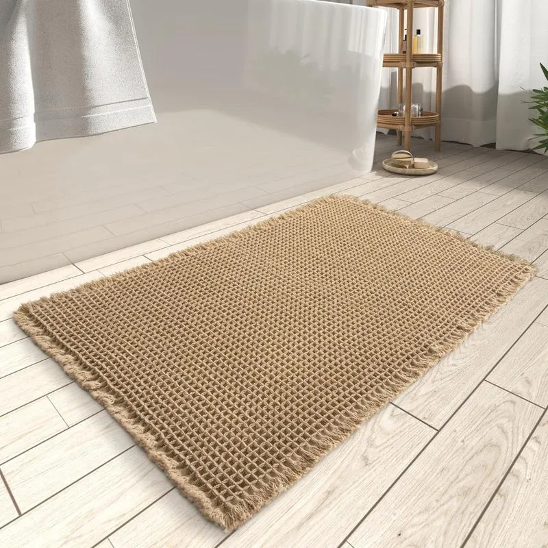 Blød Waffel Bademåtte - Absorberende & Elegant Design