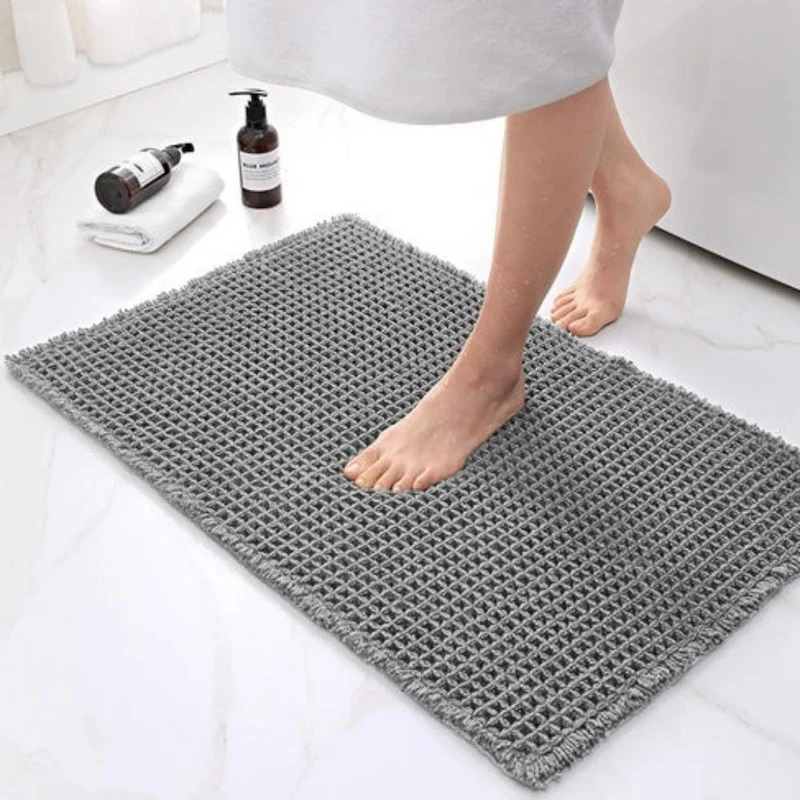 Blød Waffel Bademåtte - Absorberende & Elegant Design