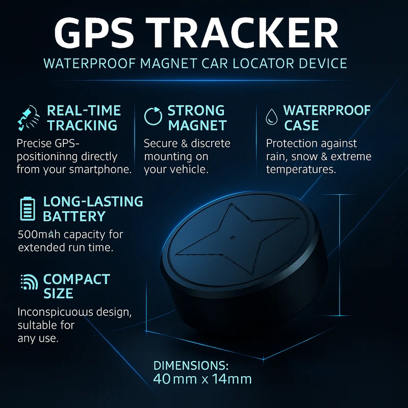 Vandtæt GPS Tracker til Biler - Real-time Sporing & Sikkerhed