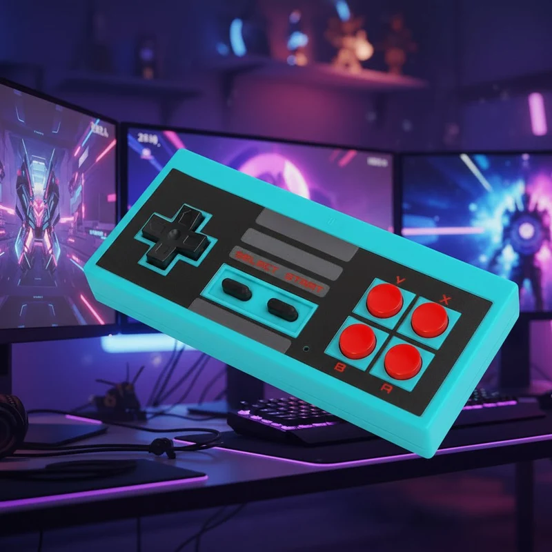 Trådløs 8-Bit Retro Spillekonsol Controller – Nostalgi & Frihed