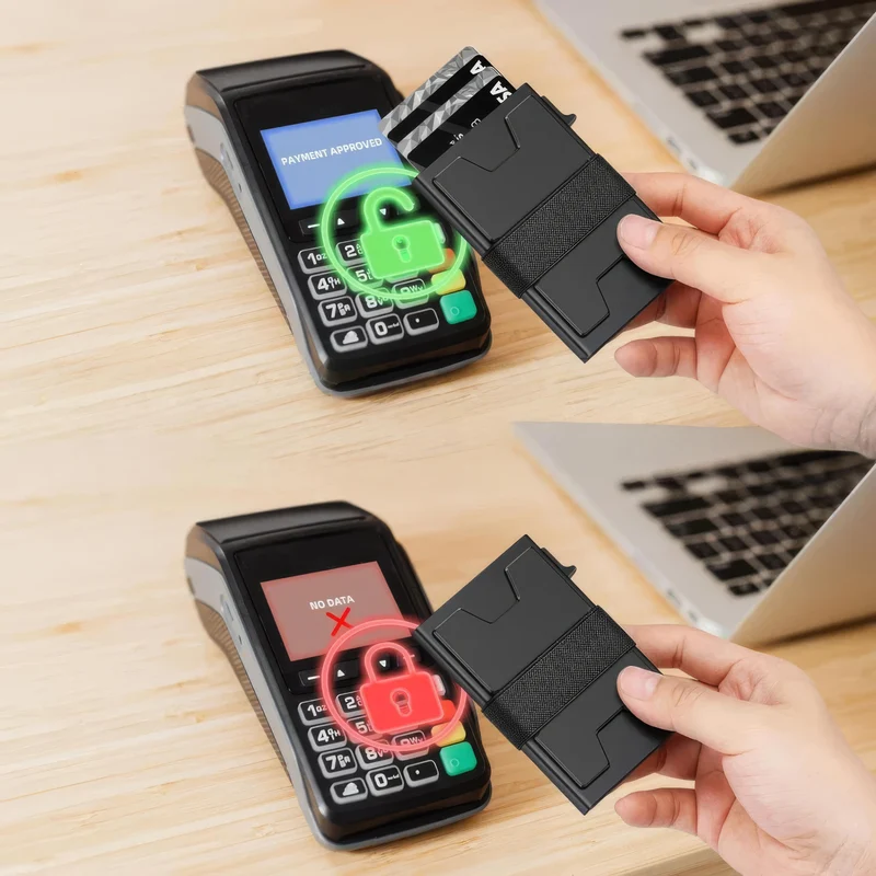 Elegant RFID-kortholder i aluminium - Beskyt dine data