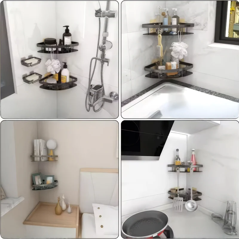Elegant Duschhylde i Aluminium – Nem montering uden boring