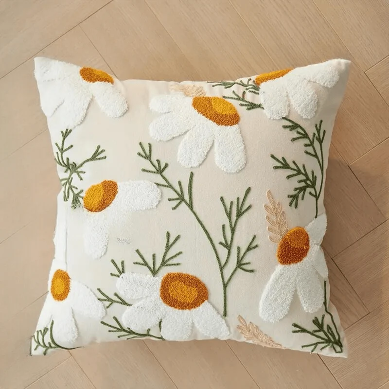 Blomstrende Pudeovertræk – Naturlig Elegance til Dit Hjem