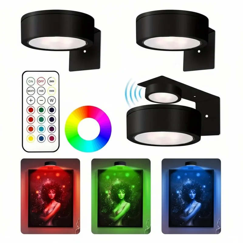 Magnetisk LED Billedlampe med Fjernbetjening - Trådløs og Justerbar