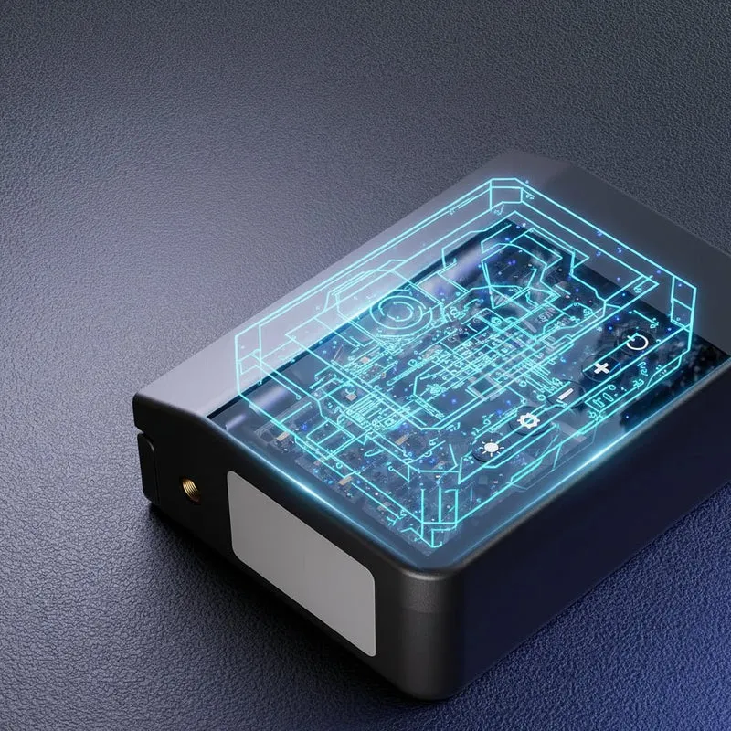 Kompakt Bilbatteri Jumpstarter med Kompressor og LED-lys