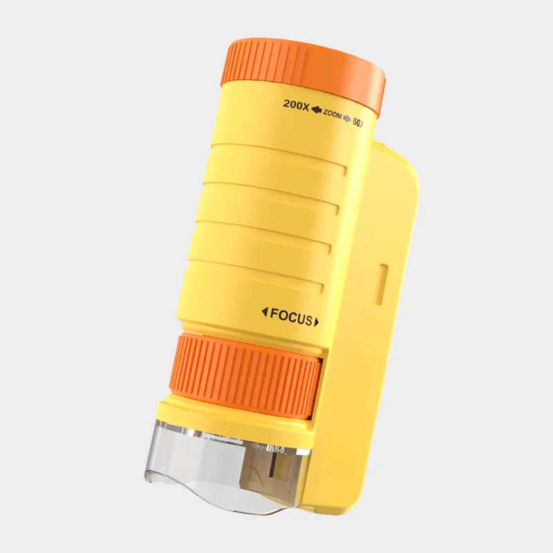 Bærbart Mini Mikroskop til Børn – 200x Forstørrelse & LED Lys