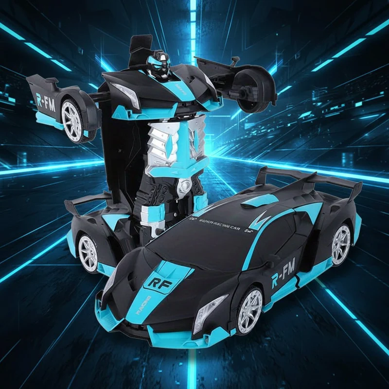 Transformerende Fjernstyret Bil & Robot med LED Lys