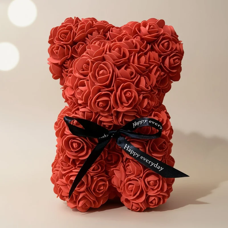 Romantisk Rosebamse med Unik Blomsterdesign til Gaver