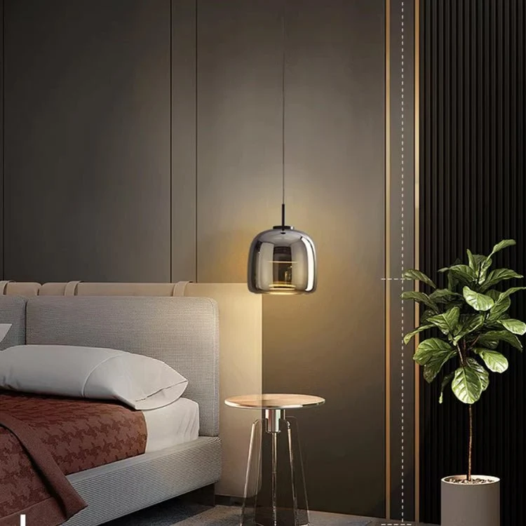 Elegant Sort Glaspendel – Skandinavisk Design til Dit Hjem
