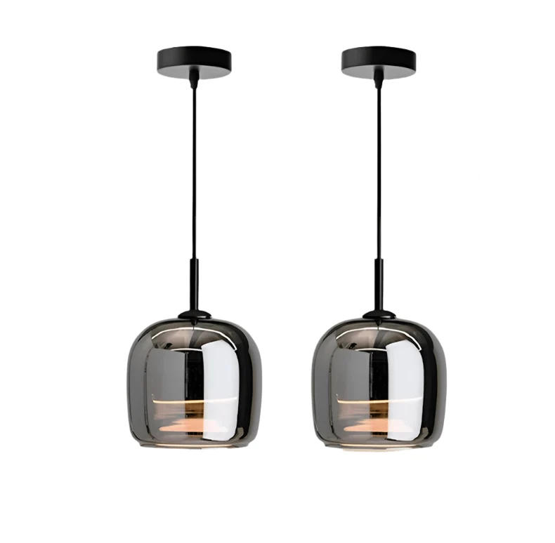 Elegant Sort Glaspendel – Skandinavisk Design til Dit Hjem