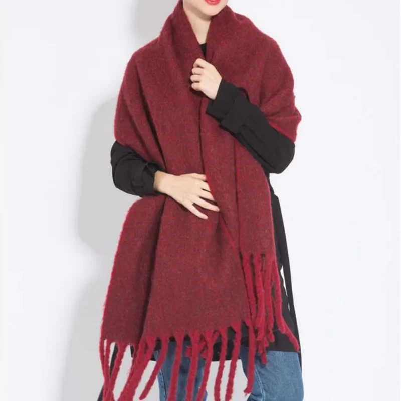 Elegant og Varm Damesjal i Blødt Polyester - 10 Trendfarver
