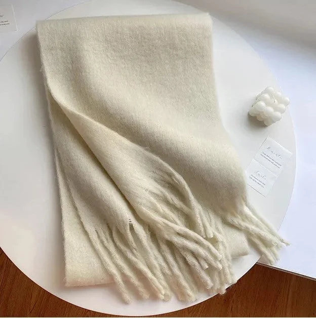 Elegant og Varm Damesjal i Blødt Polyester - 10 Trendfarver