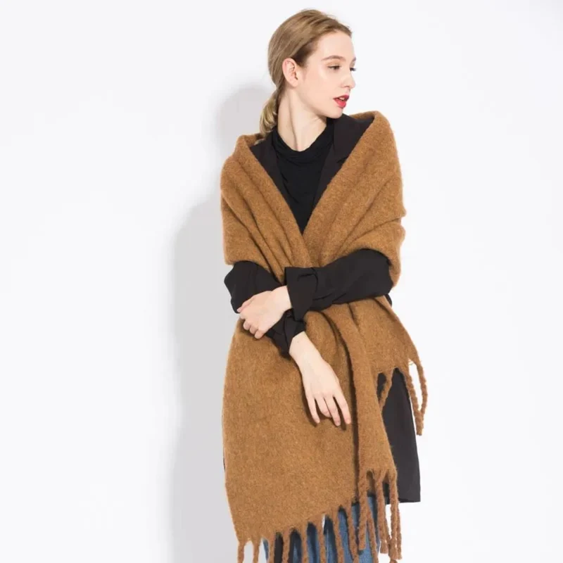 Elegant og Varm Damesjal i Blødt Polyester - 10 Trendfarver