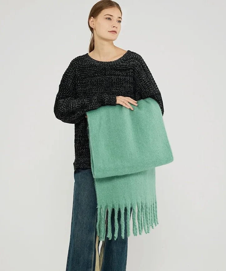 Elegant og Varm Damesjal i Blødt Polyester - 10 Trendfarver