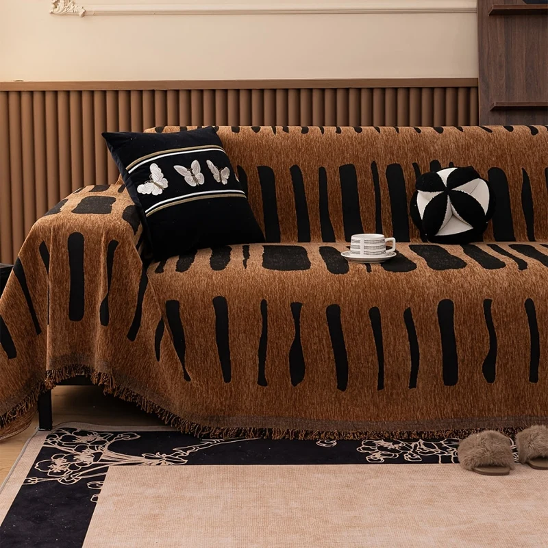 Chenille Sofaovertræk med tribal design og komfort