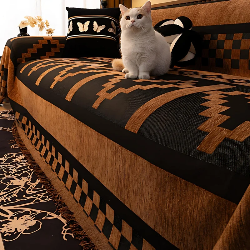 Chenille Sofaovertræk med tribal design og komfort