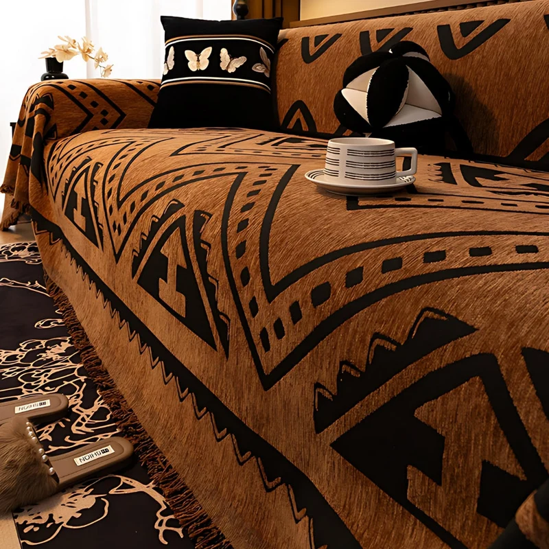 Chenille Sofaovertræk med tribal design og komfort