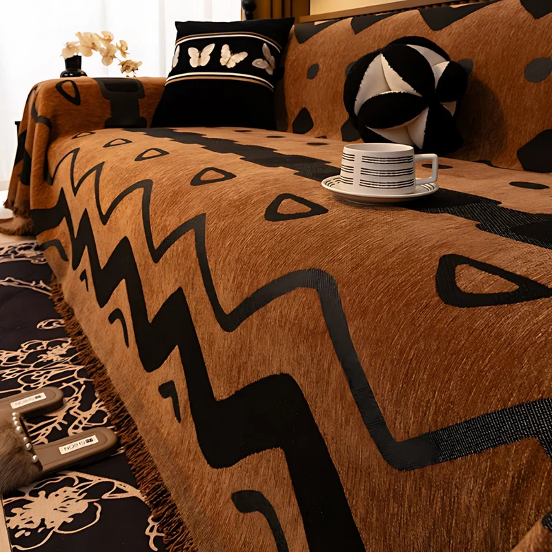 Chenille Sofaovertræk med tribal design og komfort