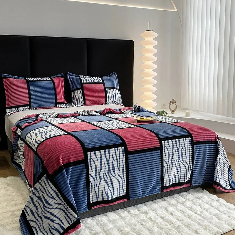 Blød og Varm Plaid i Tidløst Design til Sofa og Seng
