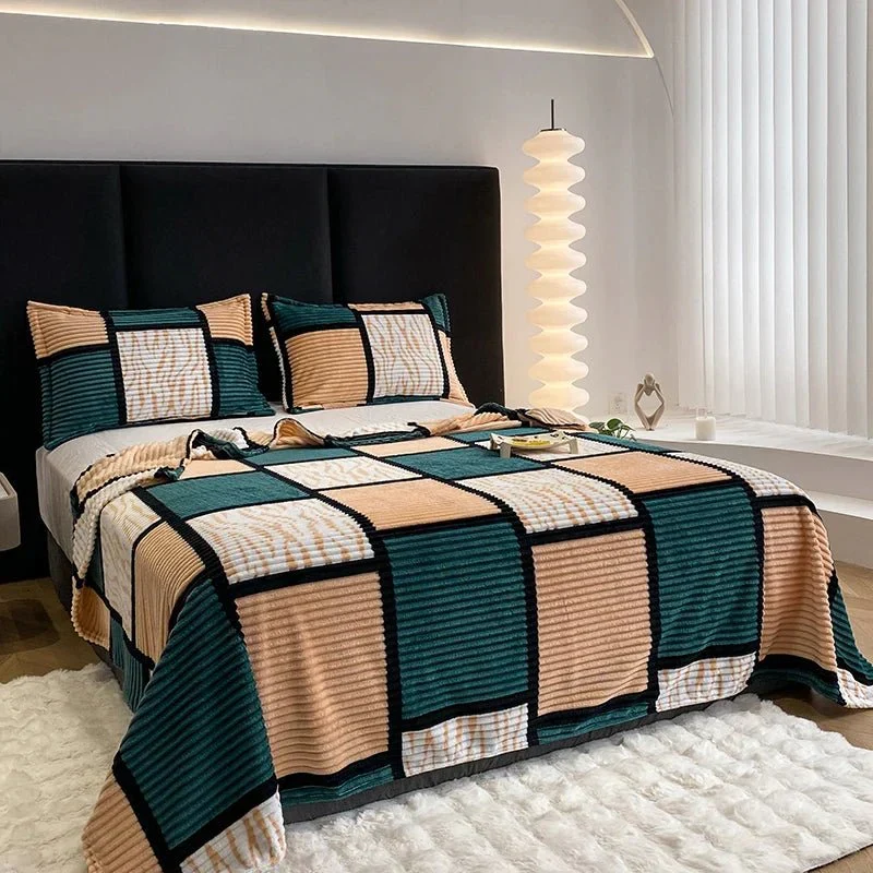 Blød og Varm Plaid i Tidløst Design til Sofa og Seng