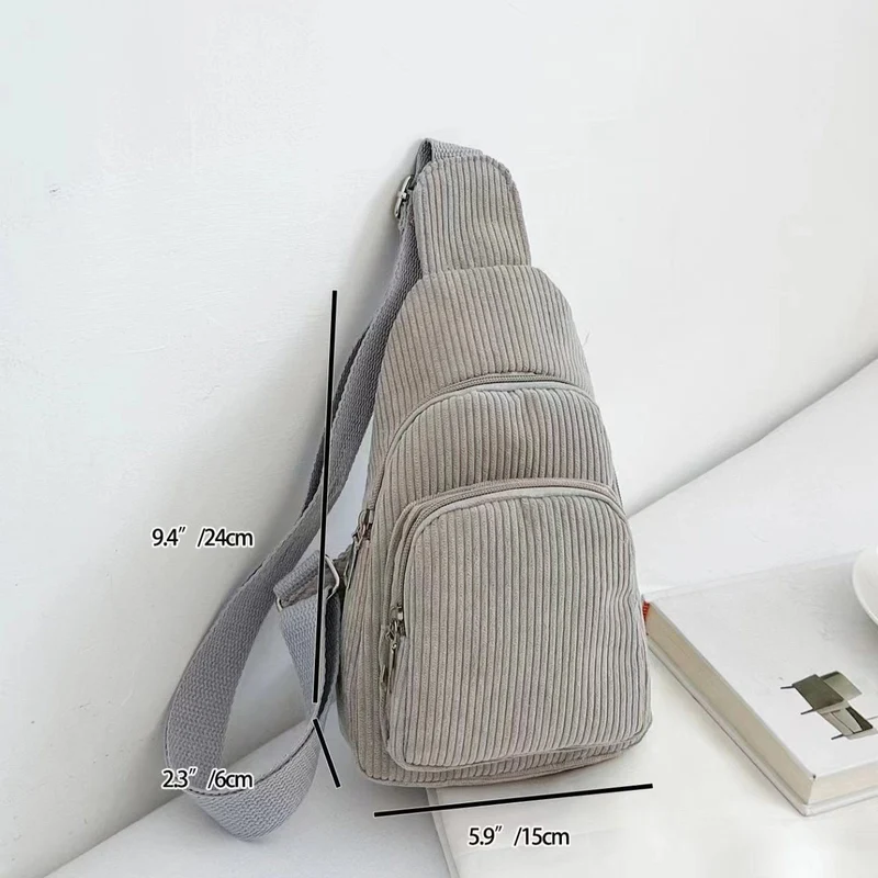 Elegant Crossbody Taske i Cord med Praktiske Rum