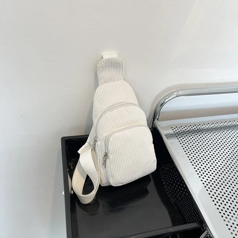 Elegant Crossbody Taske i Cord med Praktiske Rum