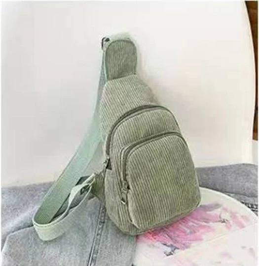 Elegant Crossbody Taske i Cord med Praktiske Rum