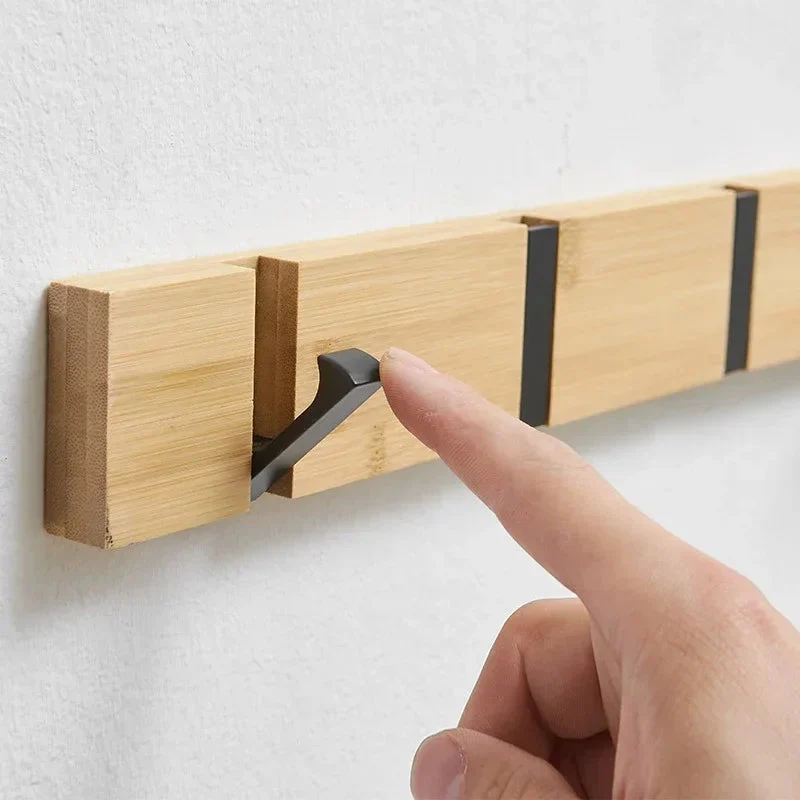 Elegant Bambusvægophæng med Pladsbesparende Funktion