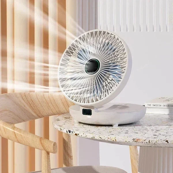 Elegant Vægventilator med Stille Drift og Justerbare Hastigheder