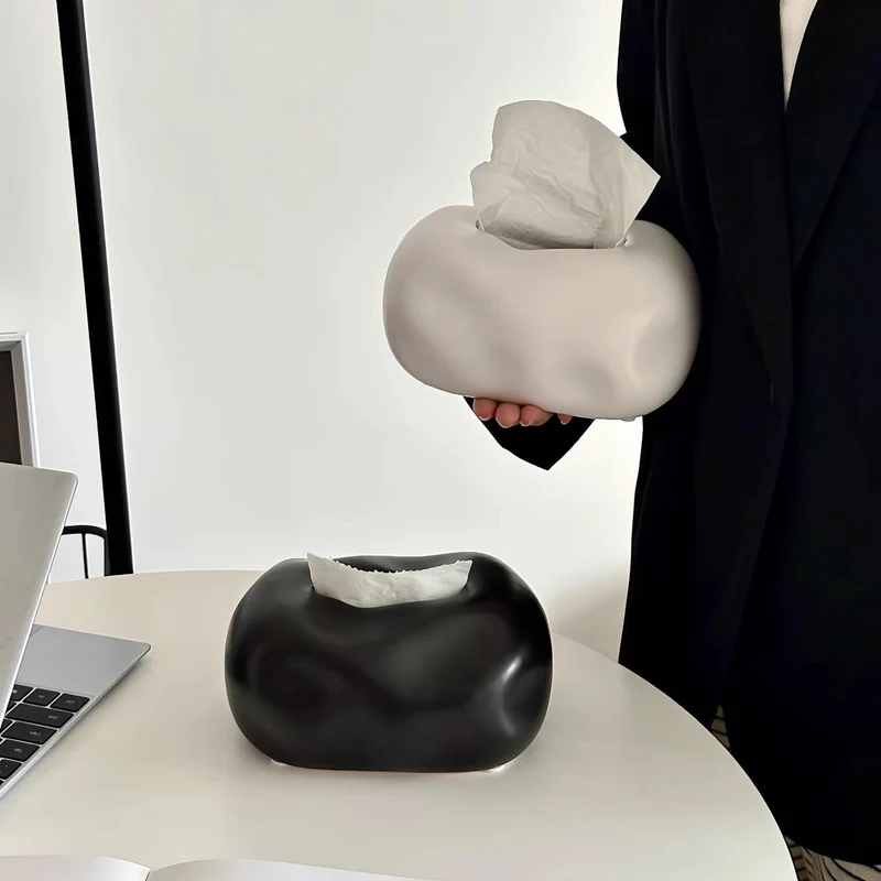 Elegante Kleenex-boks i keramikformet sky-design
