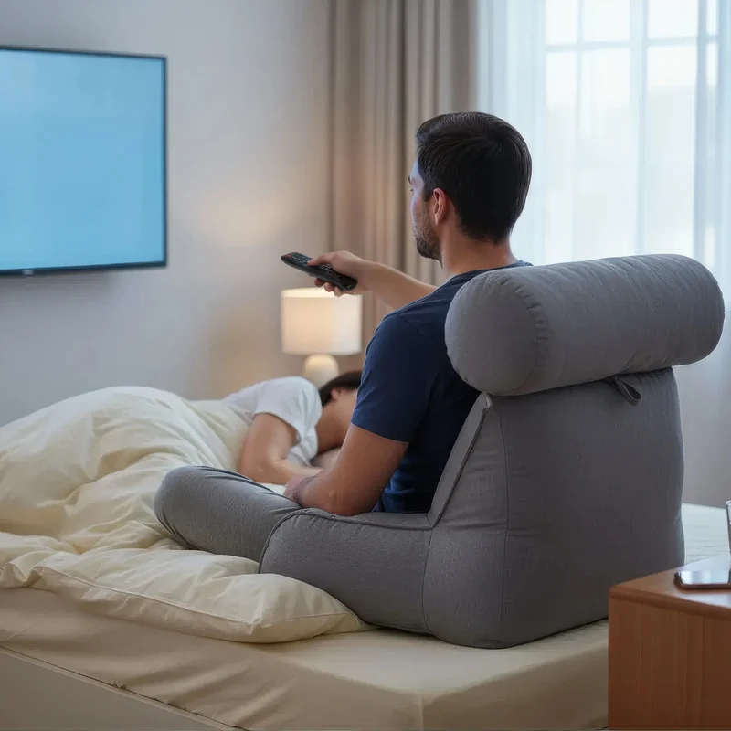 Ergonomisk Læsepude med Sidelomme – Komfort i Sengen