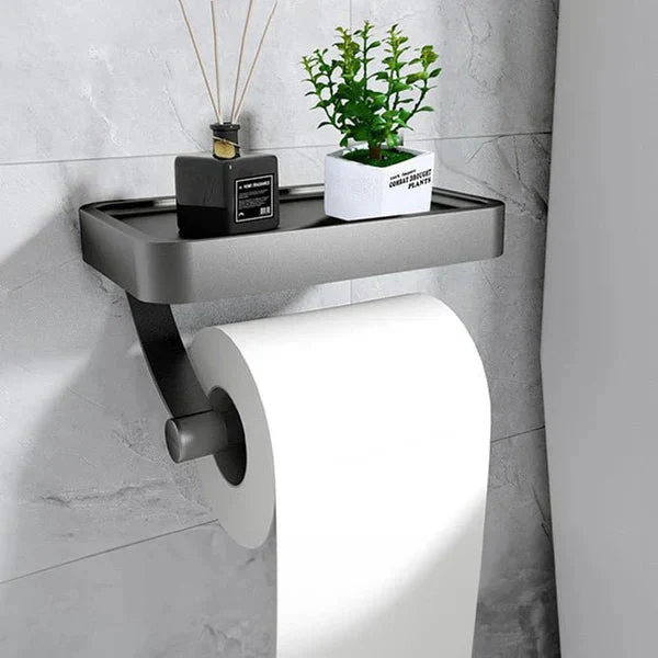 Moderne Toiletrulleholder med Hylde - Stilfuld og Praktisk