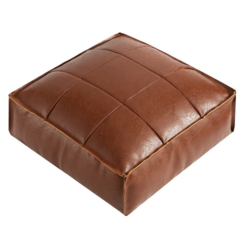 Elegant Pouf i Kunstlæder med Netmønster – Stilfuld Komfort