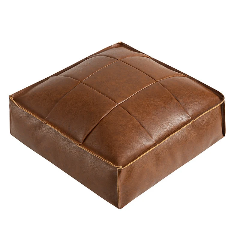Elegant Pouf i Kunstlæder med Netmønster – Stilfuld Komfort