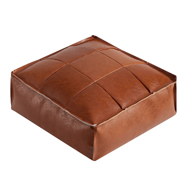 Elegant Pouf i Kunstlæder med Netmønster – Stilfuld Komfort