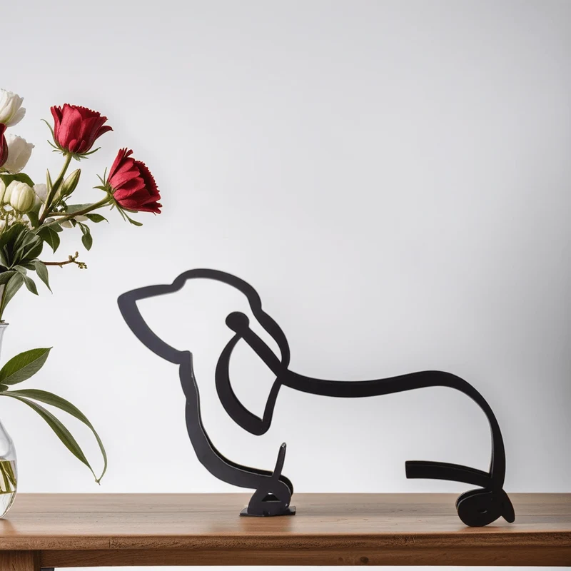 Elegant Hundestatue i Jern – Unik Dekoration til Dit Hjem